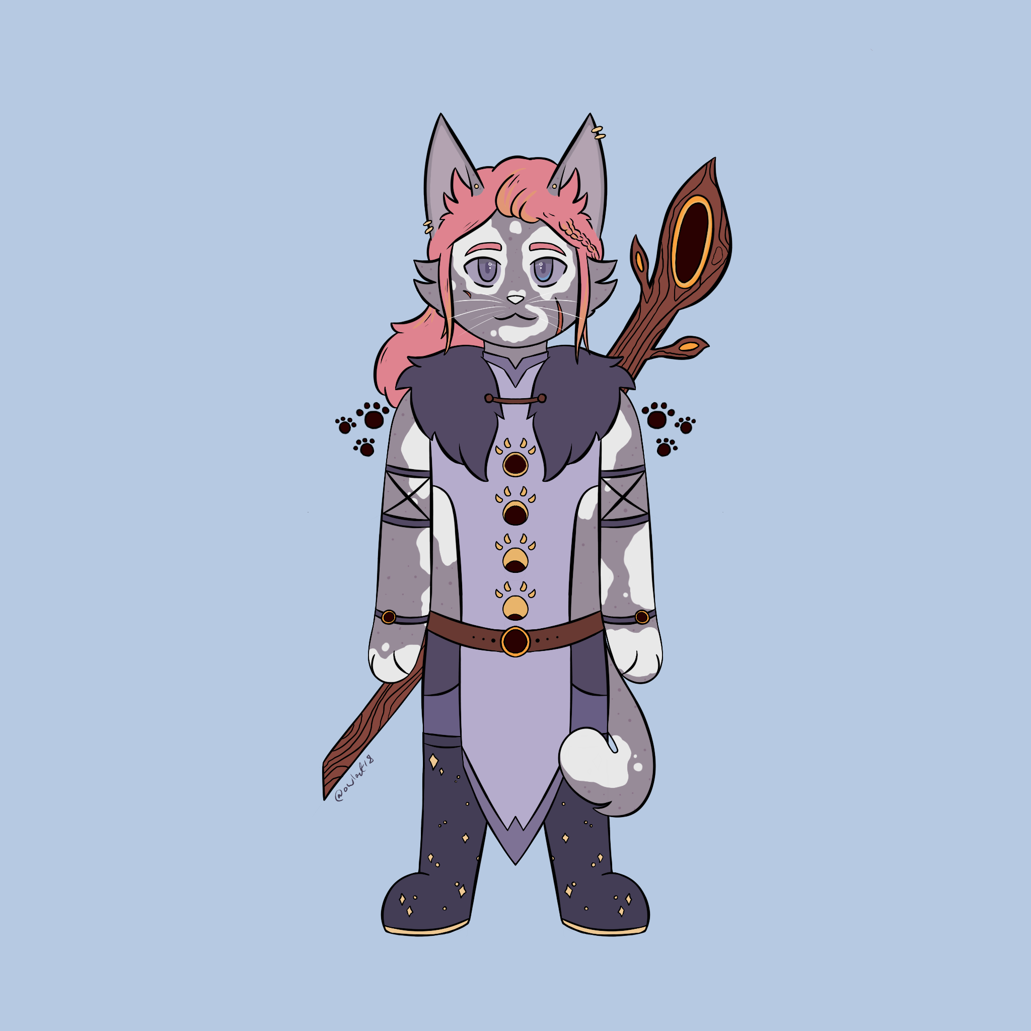 Digital Illustration of my anthro cat character December